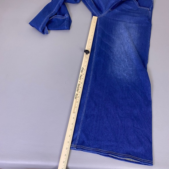 Halara Jeans Women's Size XL Wide Leg High Rise Pull On Denim Blue Medium Wash - Picture 8 of 11